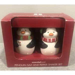 Essential Home Mr Mrs Penguin Christmas Salt Pepper Shaker Set Kmart Ceramic NEW
